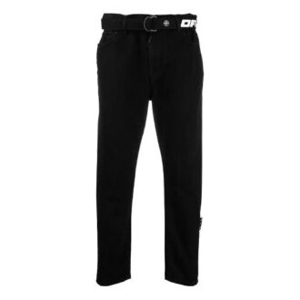 Herre SS21 Logo-jeansbukser, svart
