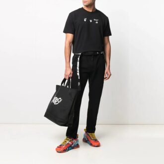 Herre SS21 Logo-jeansbukser, svart