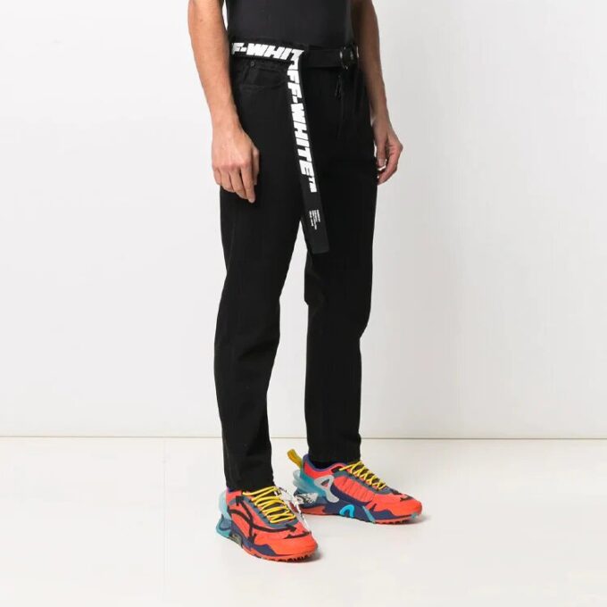 Herre SS21 Logo-jeansbukser, svart