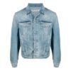 Herre SS21 Logo-jeansjakke Oversize Blå
