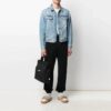 Herre SS21 Logo-jeansjakke Oversize Blå
