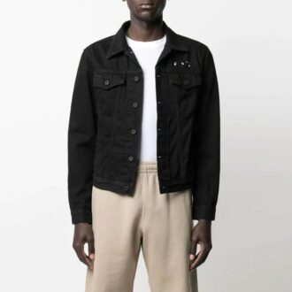 Herre SS21 Oversized-jeans med Arrows-mønster, svart