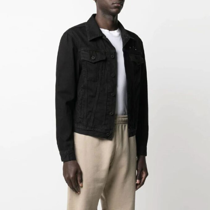 Herre SS21 Oversized-jeans med Arrows-mønster, svart