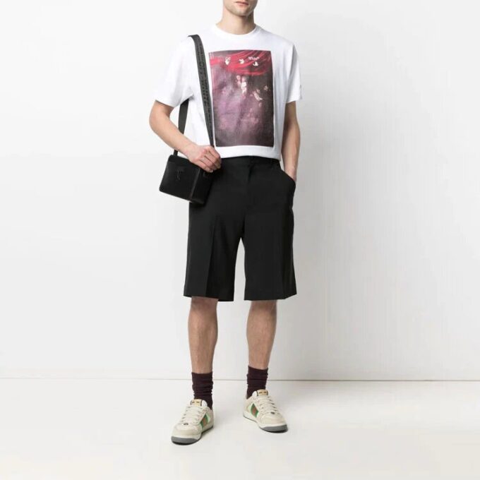 Herre SS21 Print Oversized Hvit