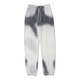 Herre Tie Dye bomullsjoggebukse grå hvit