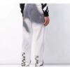 Herre Tie Dye bomullsjoggebukse grå hvit
