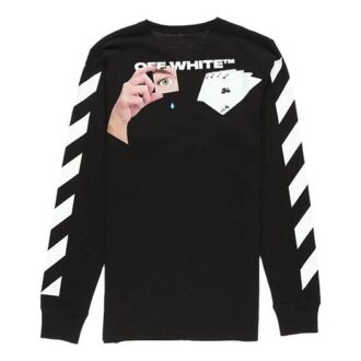 HERRE Virgil Abloh Diag Hand Card Langermet T-skjorte Svart