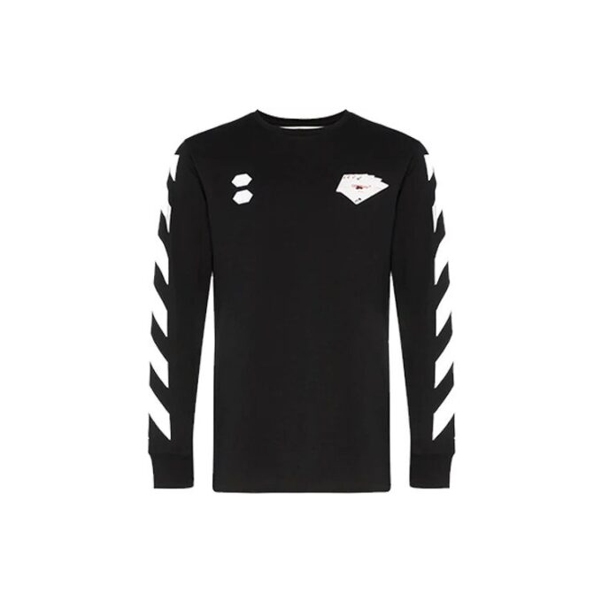 HERRE Virgil Abloh Diag Hand Card Langermet T-skjorte Svart