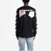 HERRE Virgil Abloh Diag Hand Card Langermet T-skjorte Svart