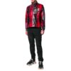 Herrejakke i rød og svart rutete tartan med glidelås i halsen «Red Black»