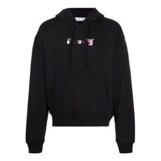 Hettegenser med akrylpil «Black Fuchsia»