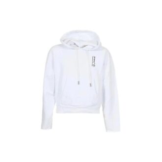 Hettegenser med applikasjon, unisex, hvit