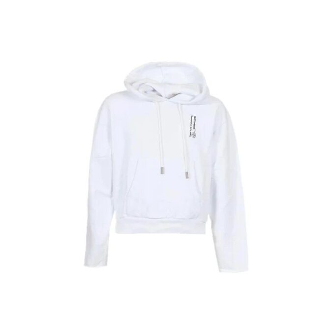 Hettegenser med applikasjon, unisex, hvit