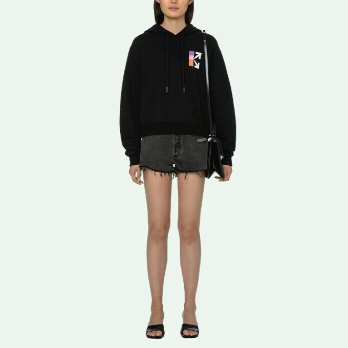 Hettegenser med fargegradient «Black Multicolor»