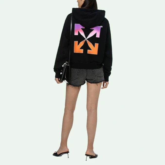 Hettegenser med fargegradient «Black Multicolor»