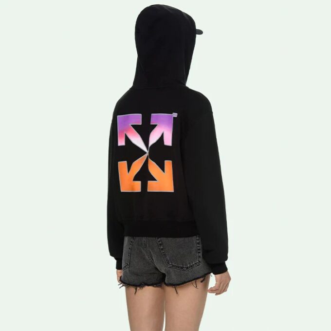 Hettegenser med fargegradient «Black Multicolor»
