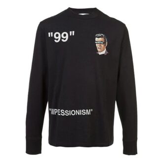 Impressionism T-skjorte for menn med logo og lange ermer