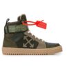 Industrielle høye sneakers med paneler i skinn og semsket skinn ArmyGreen