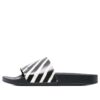 Industrielle sandaler «Diagonal Stripe – svart/hvit»