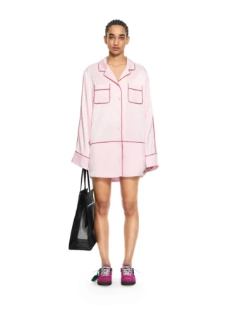 Jacquard Off-White Satin New Roxy Pyjamaskjole