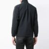 Jakke i ensfarget stoff med stående krage og glidelås, slim fit-versjon, svart