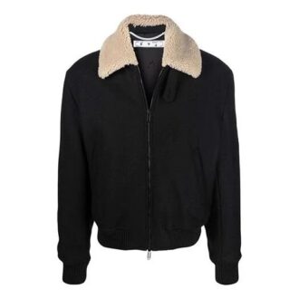 jakke med revers i aviator-stil, svart