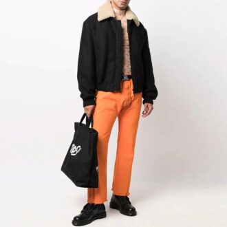 jakke med revers i aviator-stil, svart