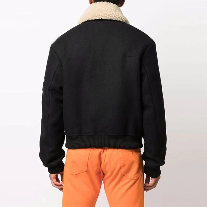 jakke med revers i aviator-stil, svart