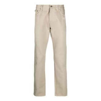 Jeans med logo-trykk og rette ben