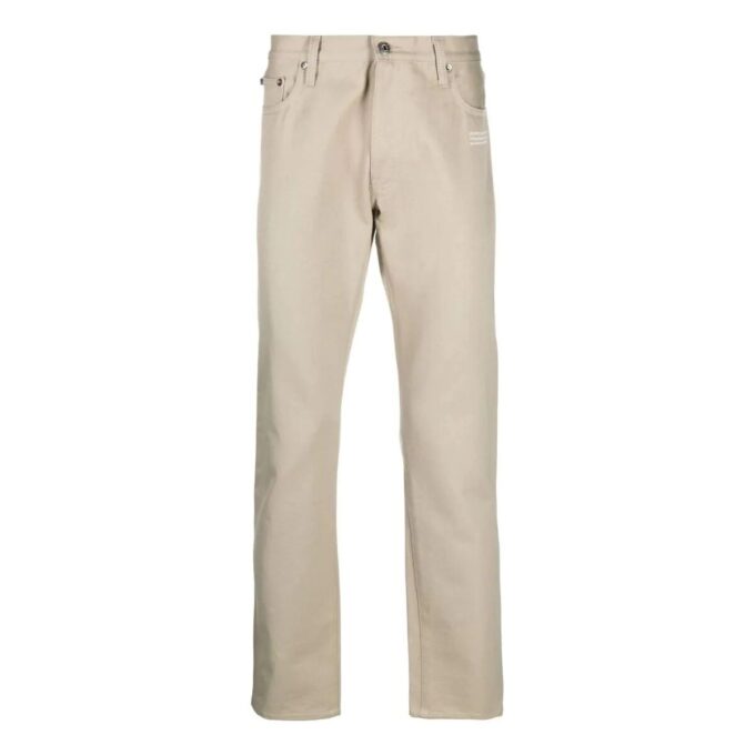 Jeans med logo-trykk og rette ben