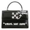 Jitney 1.4-serien Metallic LOGO Cortex Virgil Graffiti Svart Håndveske