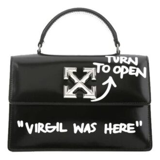 Jitney 1.4-serien Metallic LOGO Cortex Virgil Graffiti Svart Håndveske