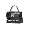 Jitney 1.4-serien Metallic LOGO Cortex Virgil Graffiti Svart Håndveske