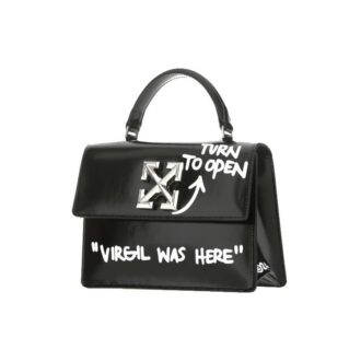 Jitney 1.4-serien Metallic LOGO Cortex Virgil Graffiti Svart Håndveske