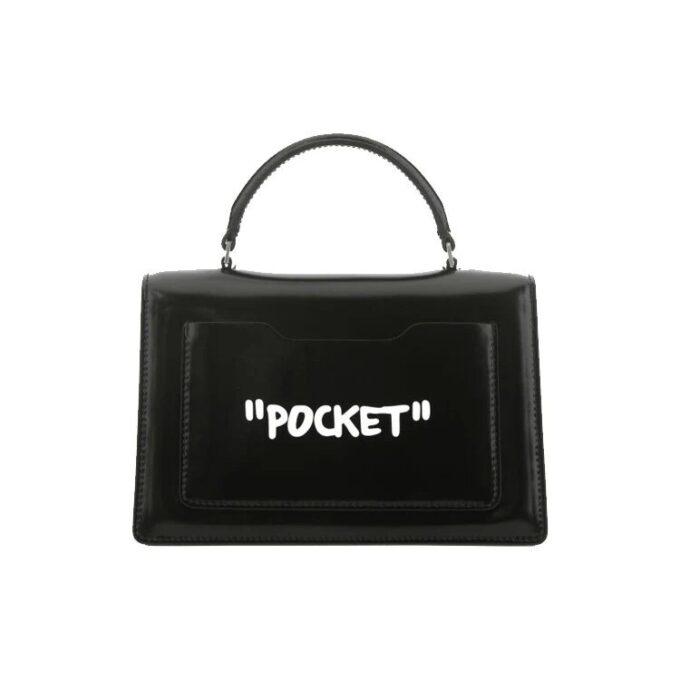 Jitney 1.4-serien Metallic LOGO Cortex Virgil Graffiti Svart Håndveske