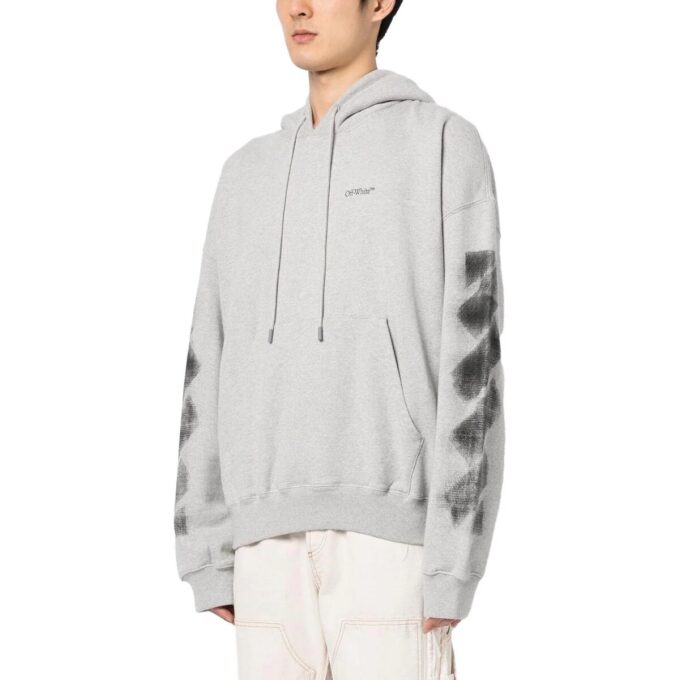 Jumbo Arrow Boxy Hoodie «Melange Grey Black»