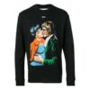 Kiss-trykk Rund hals Svart Slim Fit