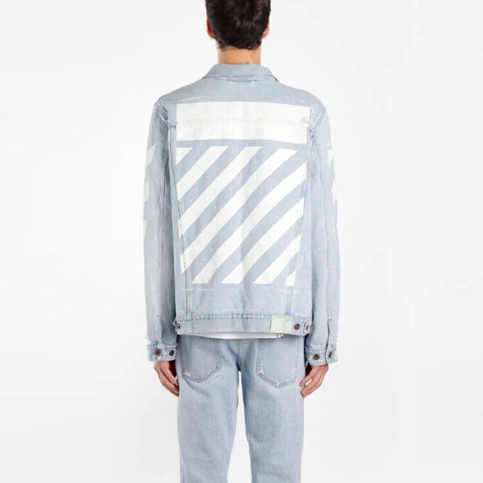 Klassisk trykkjakke i Denim, vanlig versjon, blå