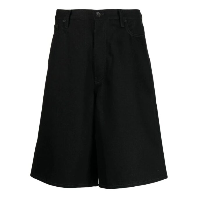 Knelange shorts med logotrykk «Svart»