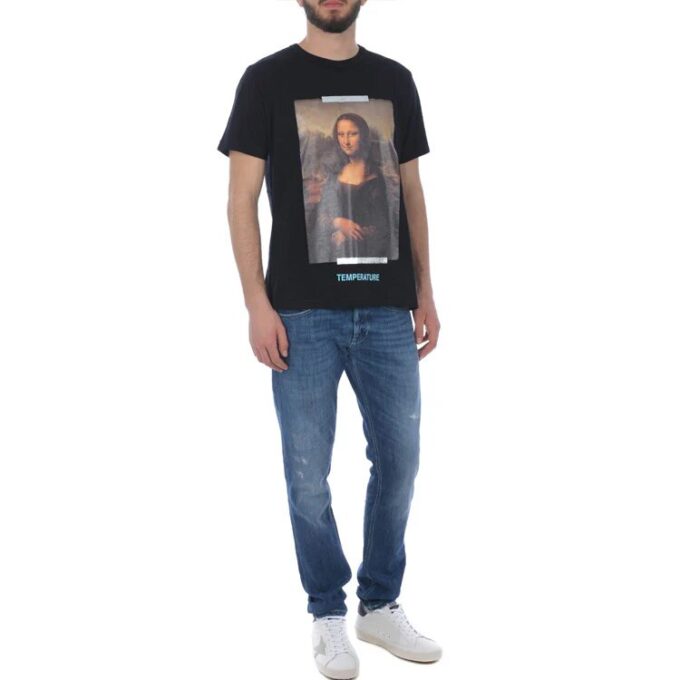 Kort ermet herre-logo Mona Lisa Normal passform