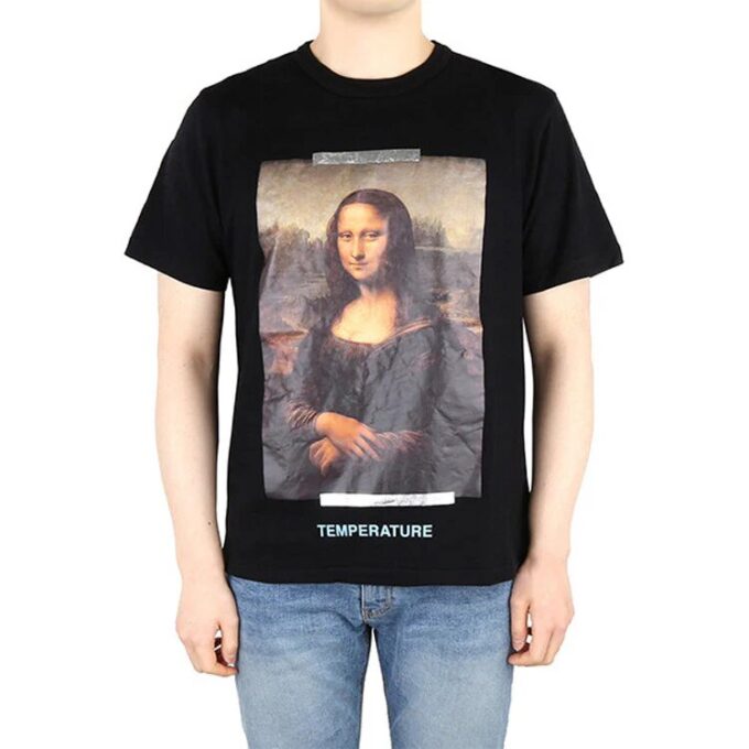 Kort ermet herre-logo Mona Lisa Normal passform