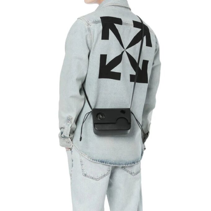 Lær 21 Flip skulderveske, svart