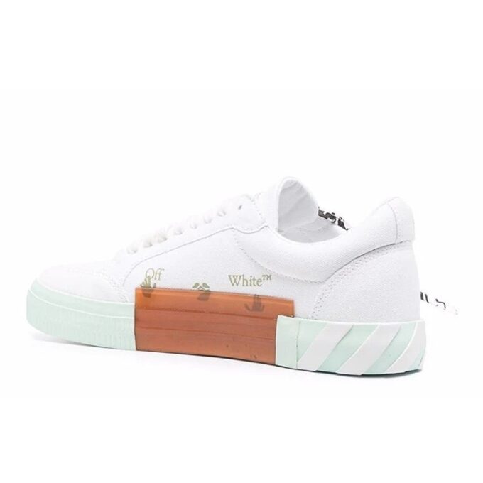 Lav Vulcanized Canvas Sneaker «Hvit Grønn Oransje»