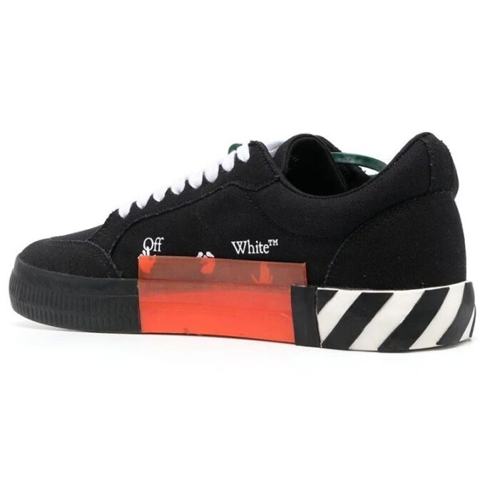 Lav Vulcanized canvas Sneaker «Svart Hvit Oransje»