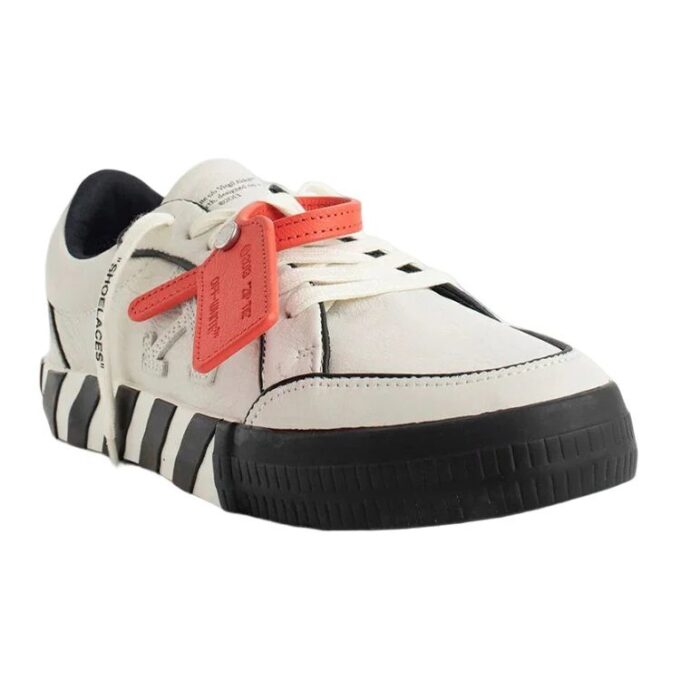 Lav Vulcanized Sneakers i skissert skinn «White Black Orange»