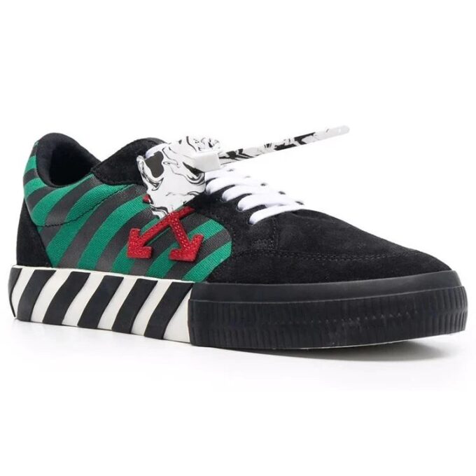 Lavvulkaniserte lavtop-Sneakers svart/grønn