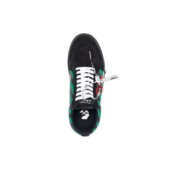 Lavvulkaniserte lavtop-Sneakers svart/grønn
