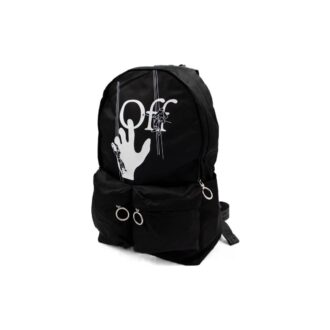 Logo Graffiti Alfabet-trykk Glidelås Flere lommer Ryggsekk Skolebag Svart