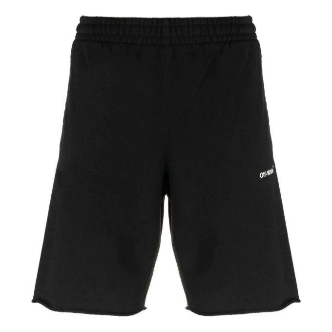 Logo-kjede-pil-rett sportsshorts, svart