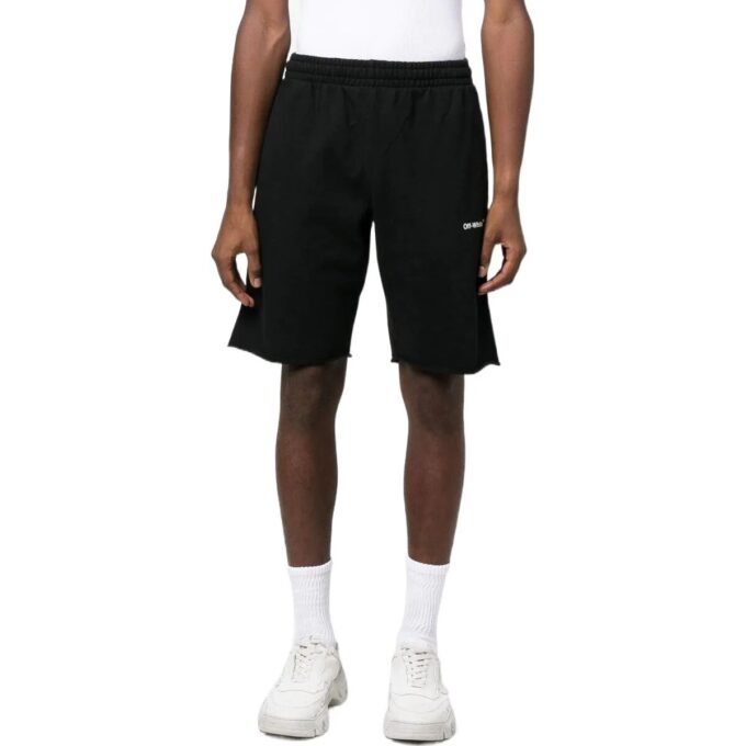 Logo-kjede-pil-rett sportsshorts, svart